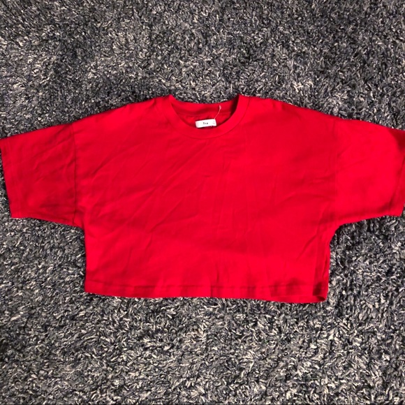 Aritzia Tops - ARITZIA TNA Laid Back Crop T-Shirt RED